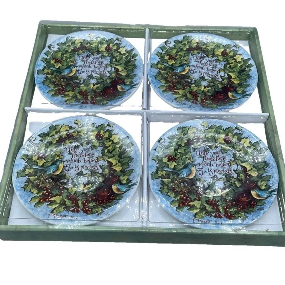 Christmas appetizer plates by Shelly Reeves.